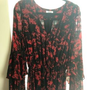 Red and black mini dress, Parker, size 6